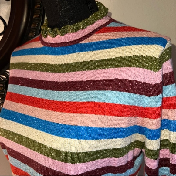 Boden Women’s Lara Sparkle Striped Cotton Blend Sweater Jumper Size 8 - Picture 6 of 16